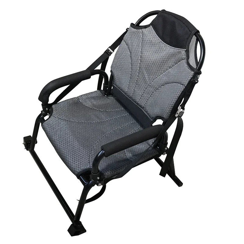Fishing Boat Seat - เก้าอี้สำหรับตกปลาแบบพับได้ ทำจากวัสดุตาข่ายระบายอากาศ มีที่พักแขน น้ำหนักเบา ทำจากอะลูมิเนียม ใช้เปลี่ยนแทนเก้าอี้เดิมสำหรับเรือยาง