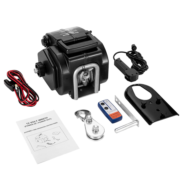 Fishing Boat Anchor Winch - ชุดรอกสำหรับยึดเรือ, แบบดรัม, ใช้ได้ทั้งระบบ 12V และ 24V,